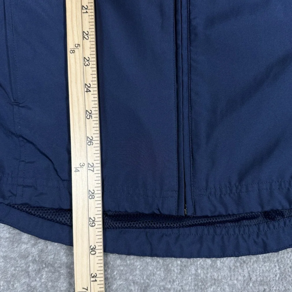 Adidas Windbreaker Jacket Men's Medium Navy Blue Mesh Lined Hooded‎ Full Zip